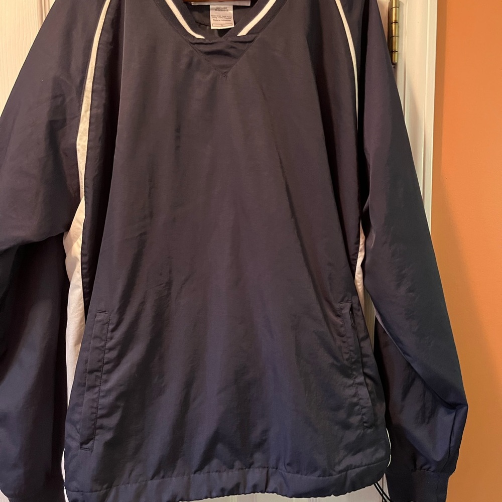 Men’s navy champion pullover windbreaker sz L